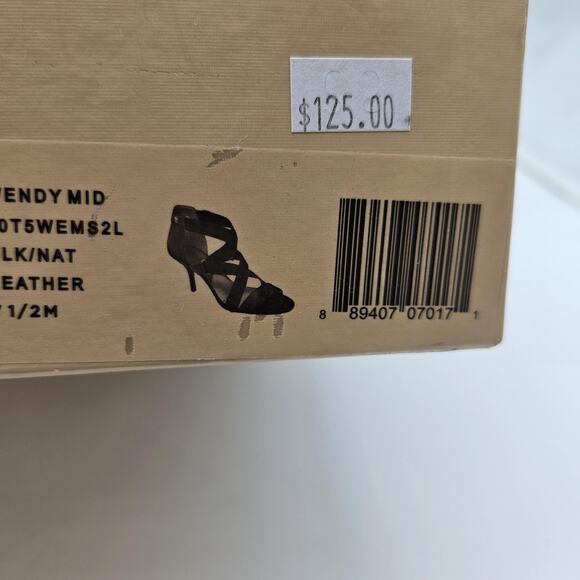 Michael Michael Kors Wendy Mid Sandals Womens Size 7.5 Black Snake Leather Heels - Picture 9 of 15